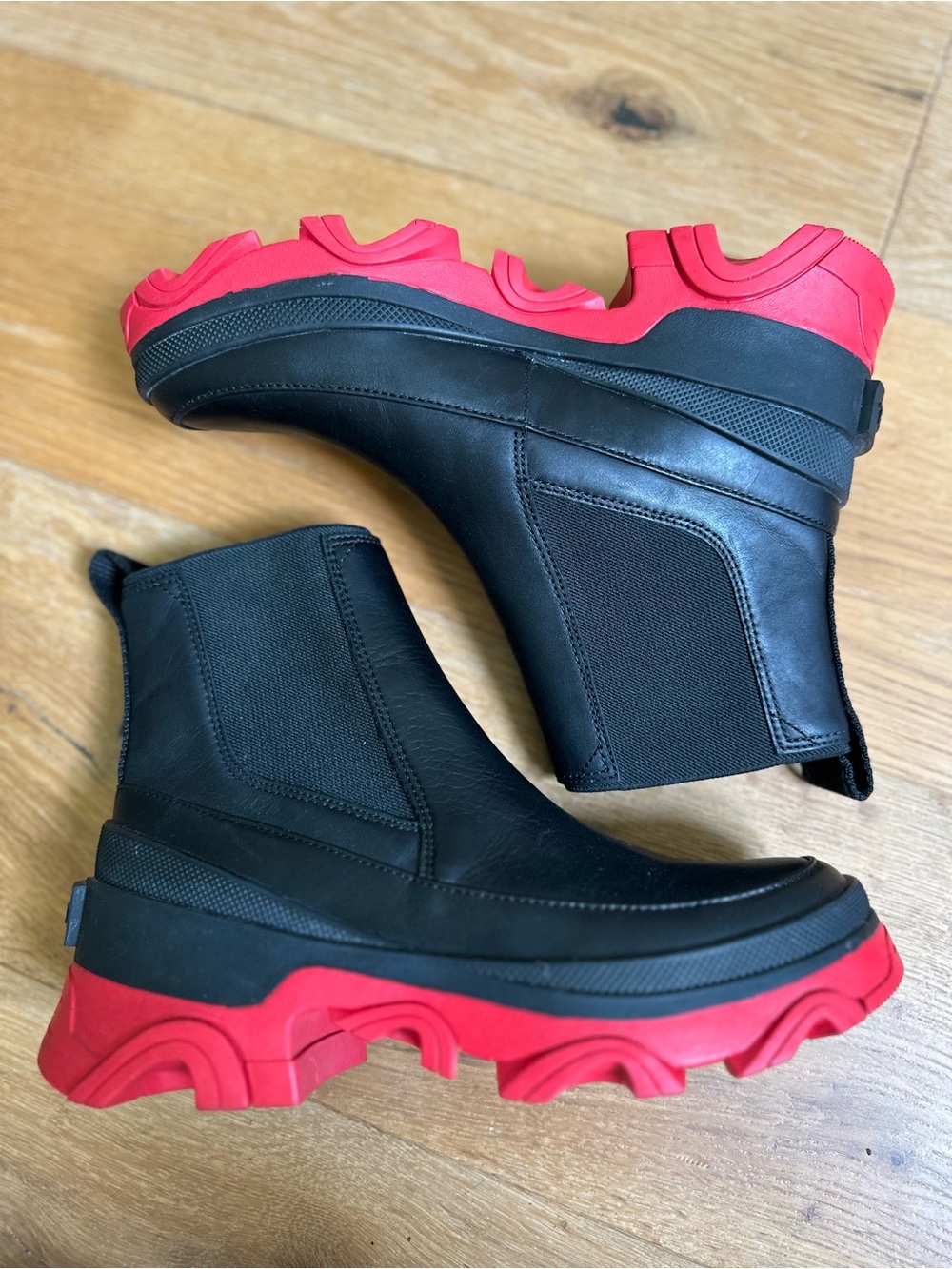 🖤 Sorel Brex Chelsea Waterproof Boots Black Red Sole Sz 7